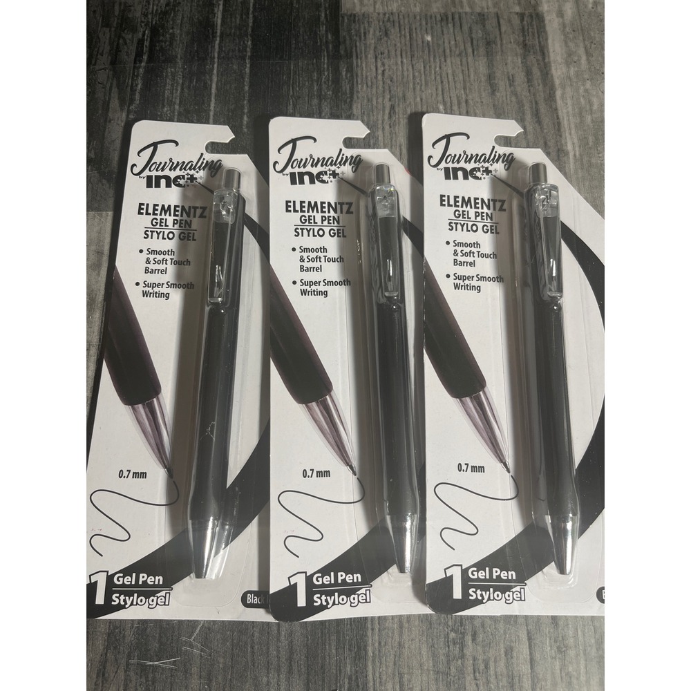 Journaling Inc. Elementz Gel Pen Stylo Gel‎ Black 0.7 mm Smooth Writing